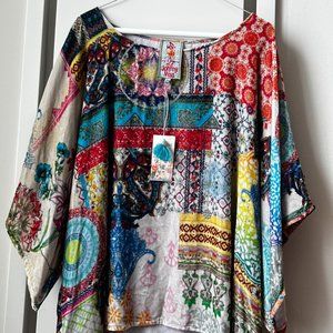 Johnny Was * Velvet * "Winter Boxy Top" * Size XXL * Caftan Look